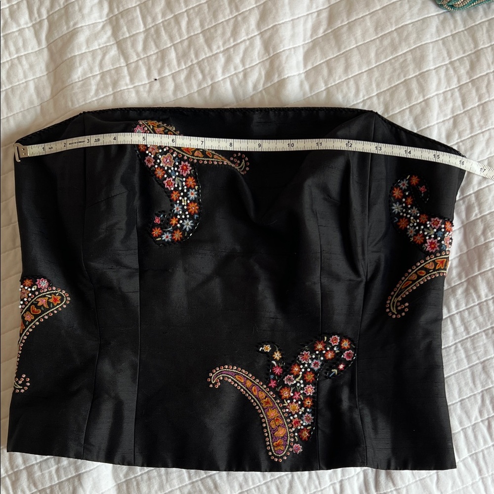 ANN TAYLOR Black Silk Bustier - Picture 6 of 6